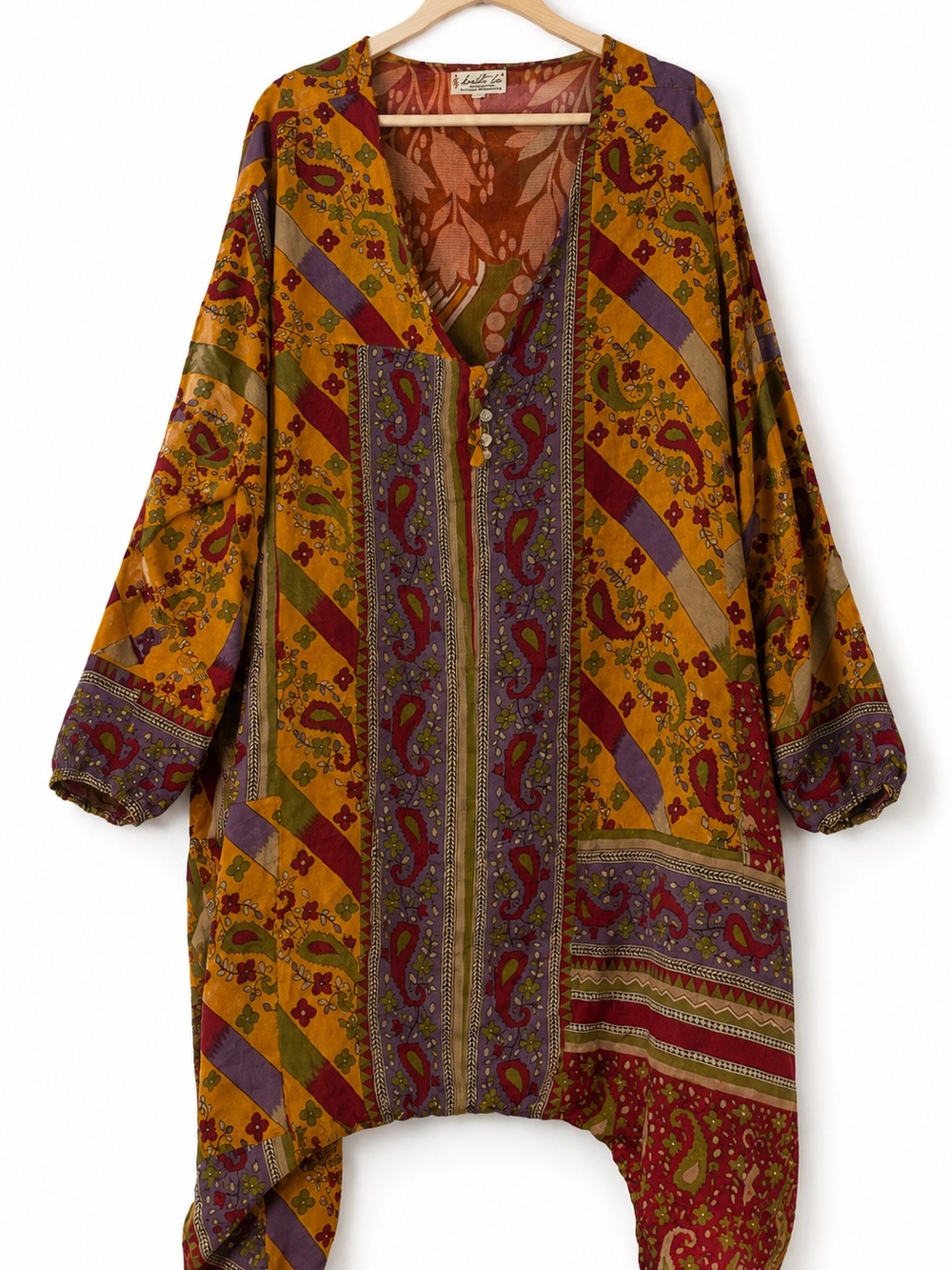 Kantha Bae Reversible Boho Drop Crotch Jumpsuit Patchwork